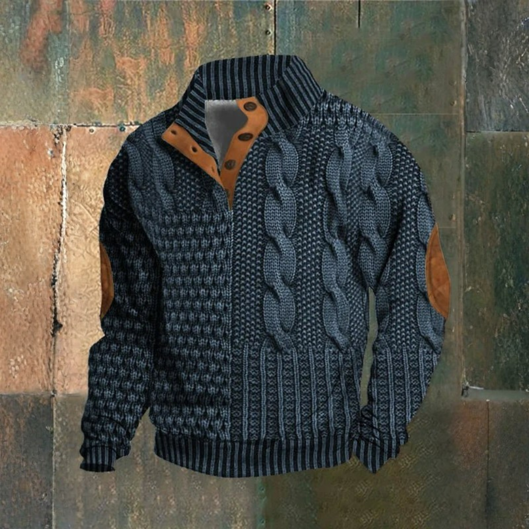 Pull vintage en maille structurée