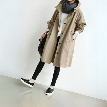 Trench-Coat Long Élégant Femme