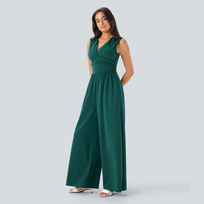 Eleganter ärmelloser Overall aus Satin
