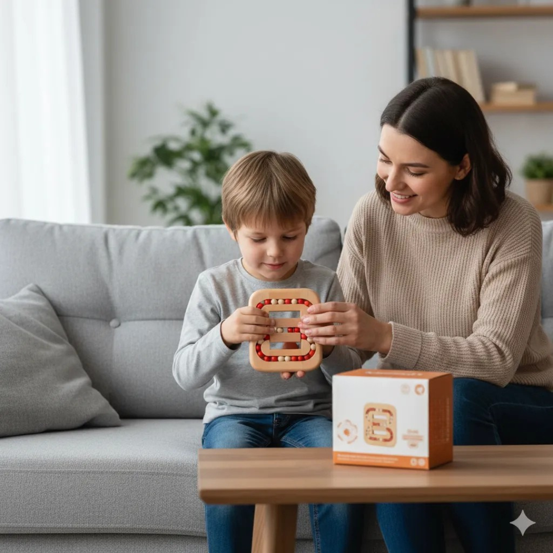 Casse-tête à billes en bois