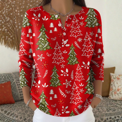 Weihnachtspullover mit Knöpfen