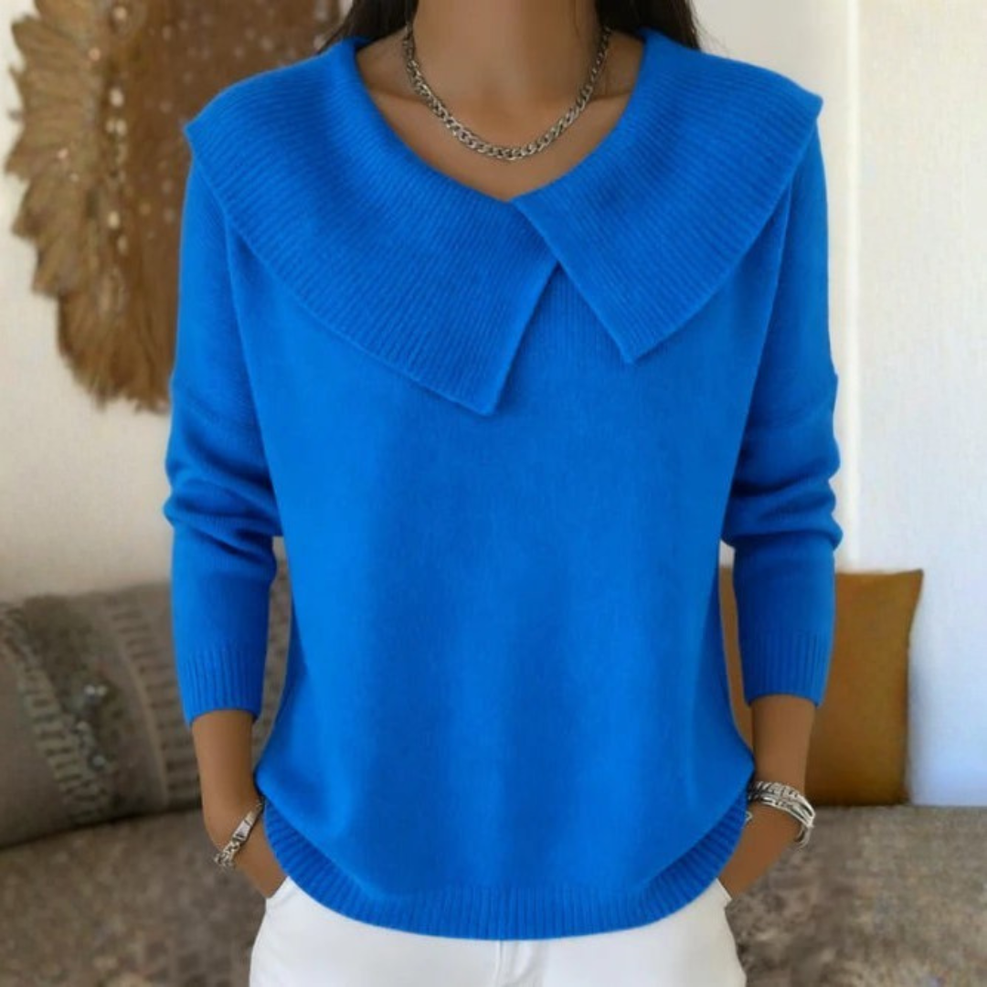 Warmer Damenpullover mit weichem Kragen, bequem und elegant