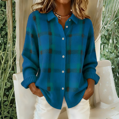 Cardigan Douillet À Carreaux