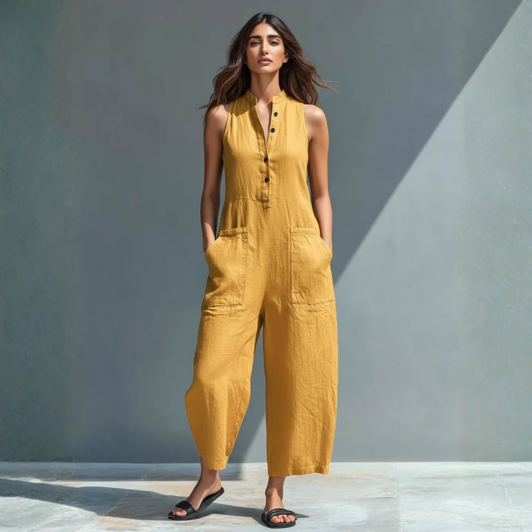 Combinaison femme élégante sans manches