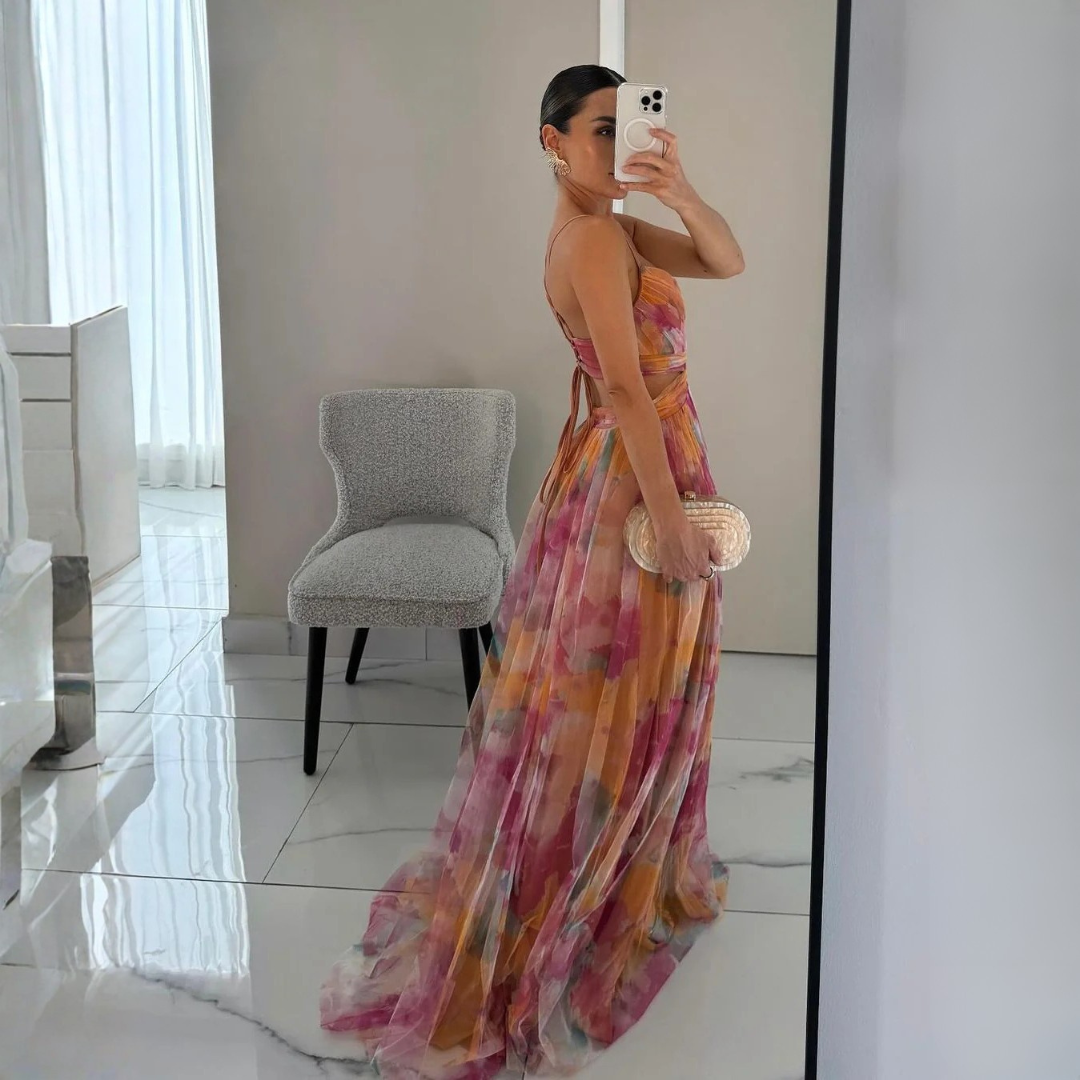Robe Maxi Élégante Imprimé Floral