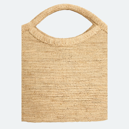 Sac cabas en raphia naturel tressé