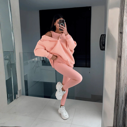 Ensemble Confortable | Sweat À Capuche, Gilet et Pantalon