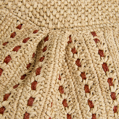 Elegante, naturfarbene Tasche aus geflochtenem Raffia