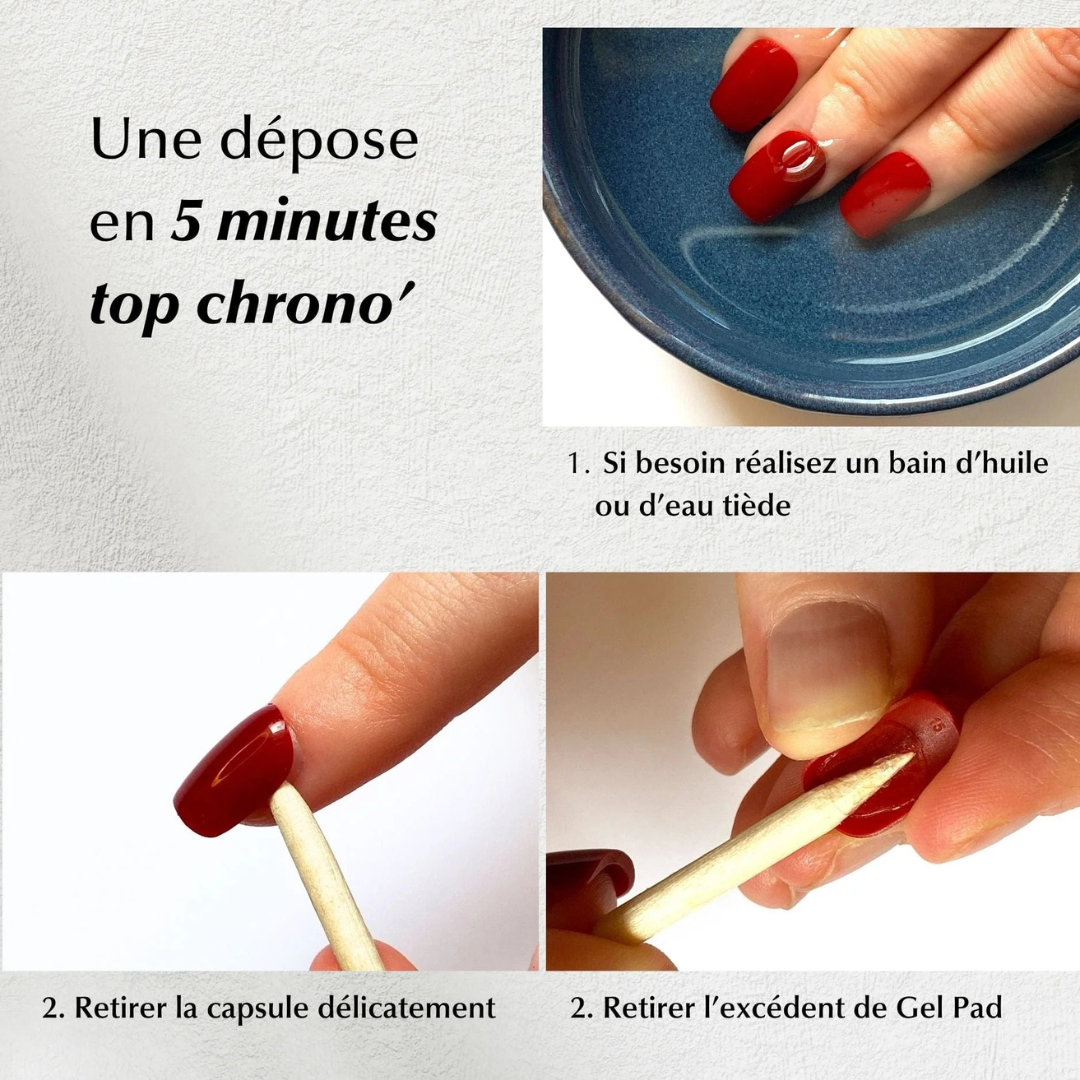 Ongles courts effet vernis cerise