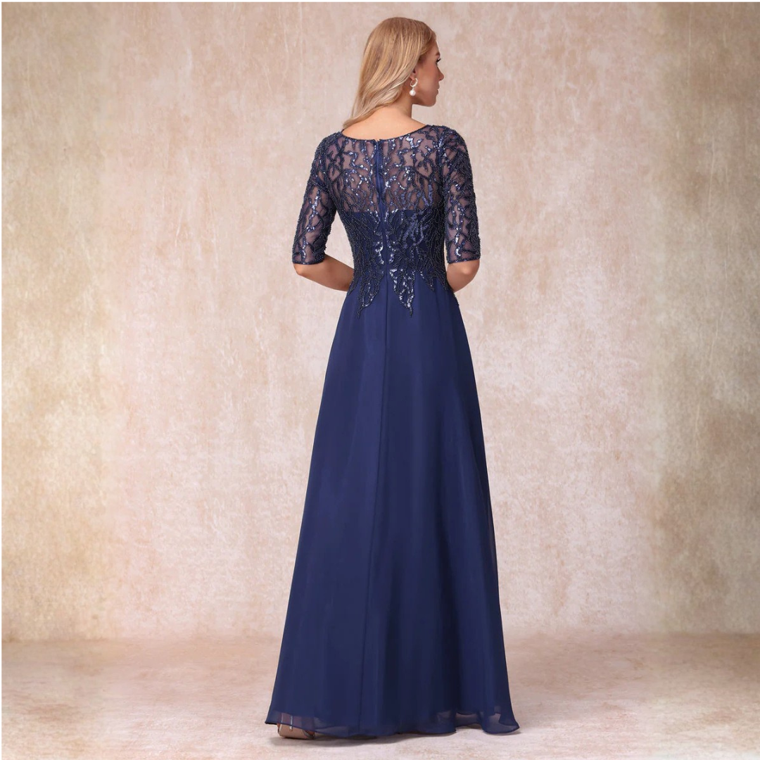 Elegantes, langes Abendkleid aus Spitze