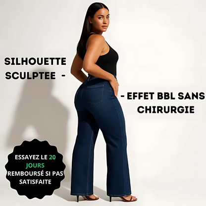 Jean taille haute coupe droite