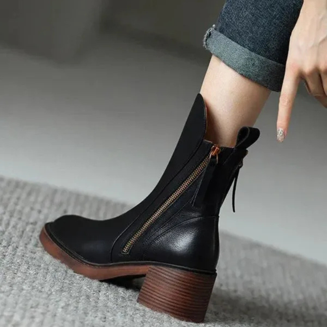 Elegante Lederstiefeletten