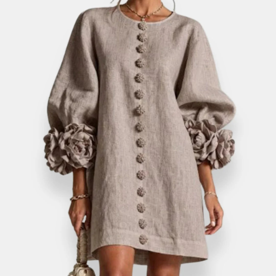 Strukturiertes Blumenkleid für Damen