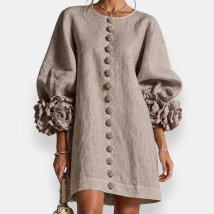 Strukturiertes Blumenkleid für Damen
