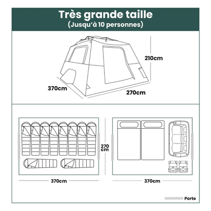 Tente cabine gonflable rapide à monter