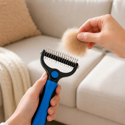 Brosse anti-poils double spirale