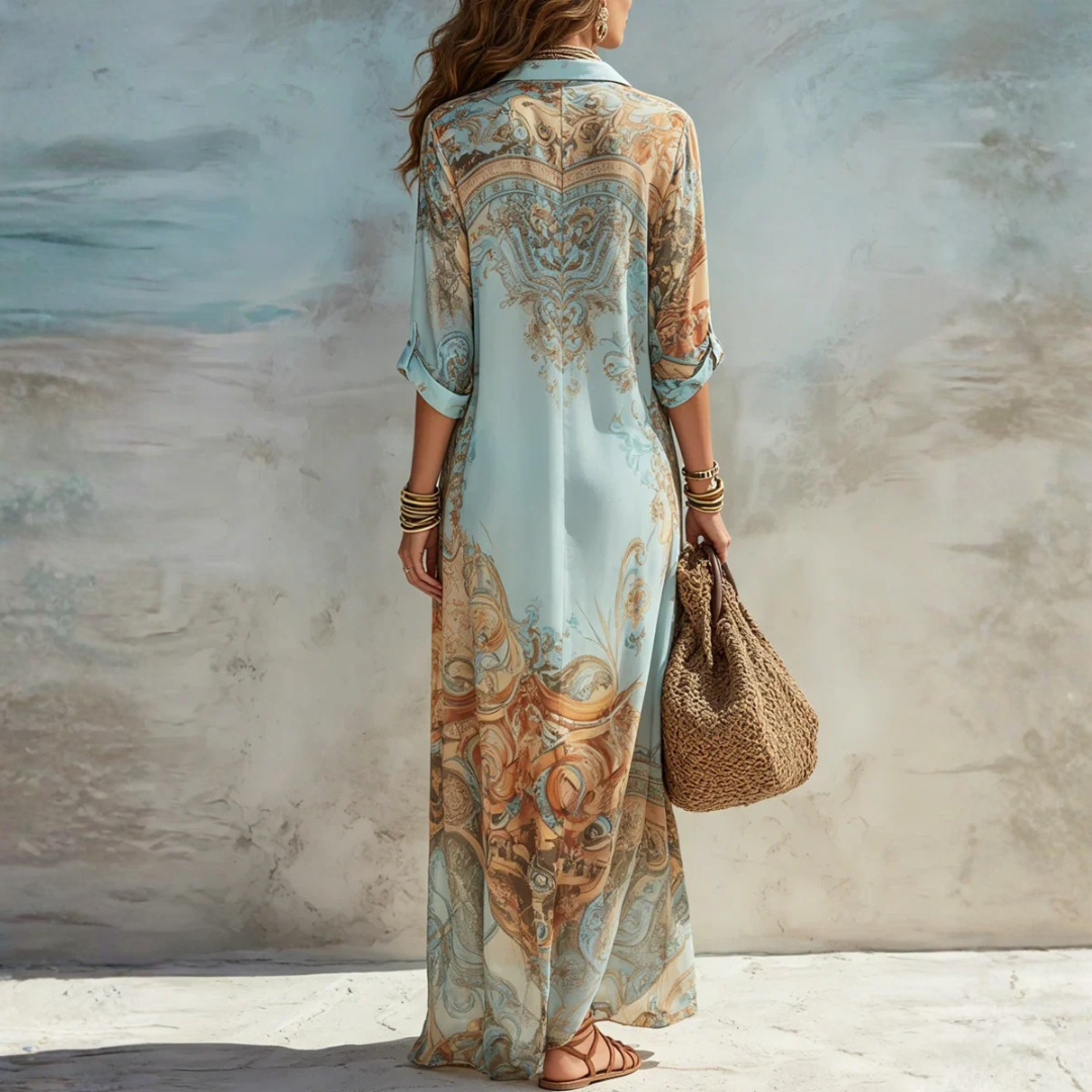 Elegantes, fließendes Sommerkleid im Boho-Stil