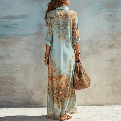 Elegantes, fließendes Sommerkleid im Boho-Stil