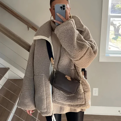 Weicher Teddy-Mantel Damen