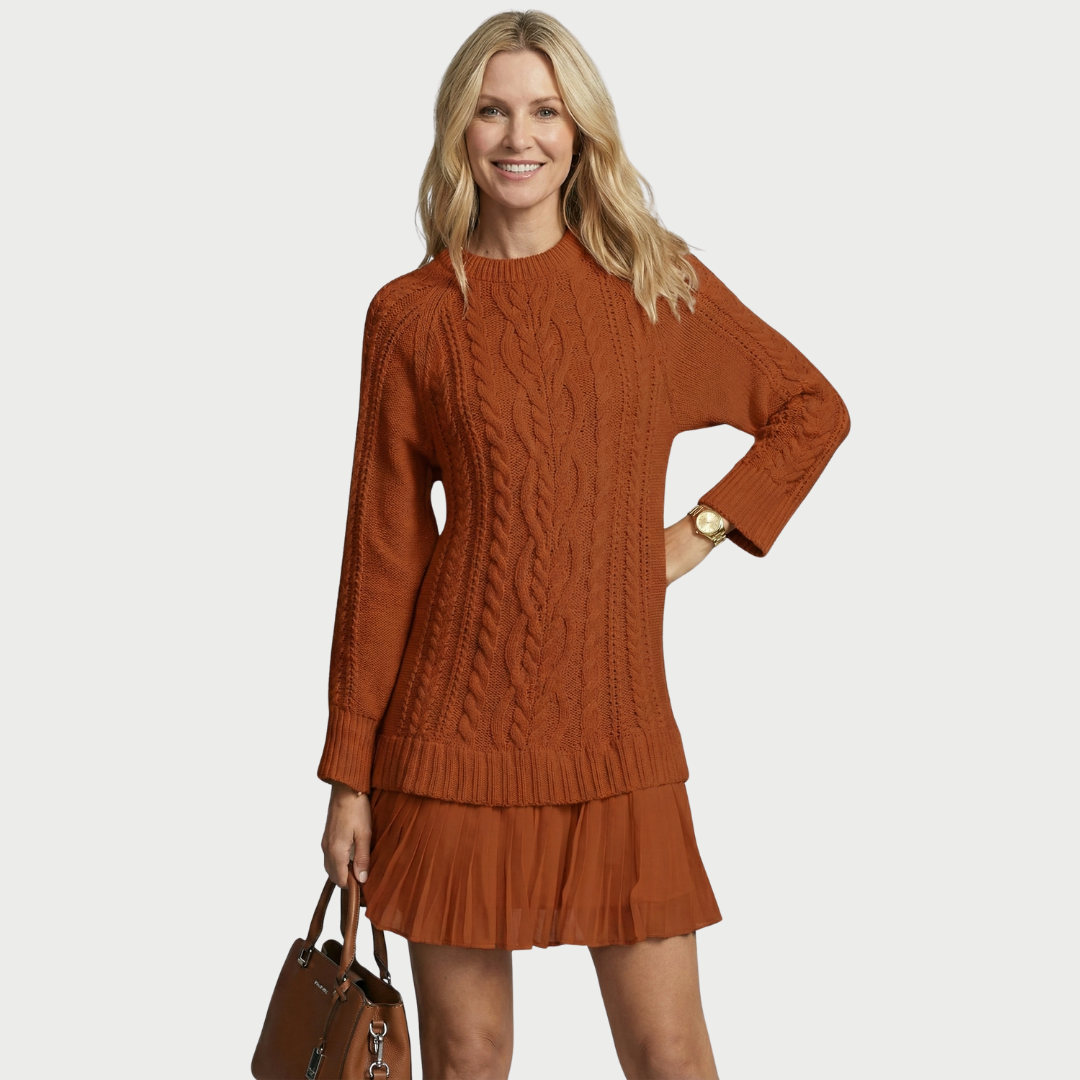 Damenpullover aus Zopfstrick