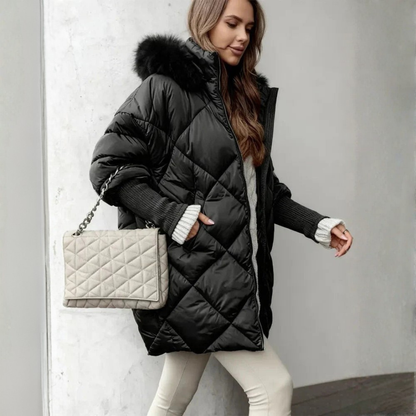 Manteau d'Hiver Quilté avec Capuche
