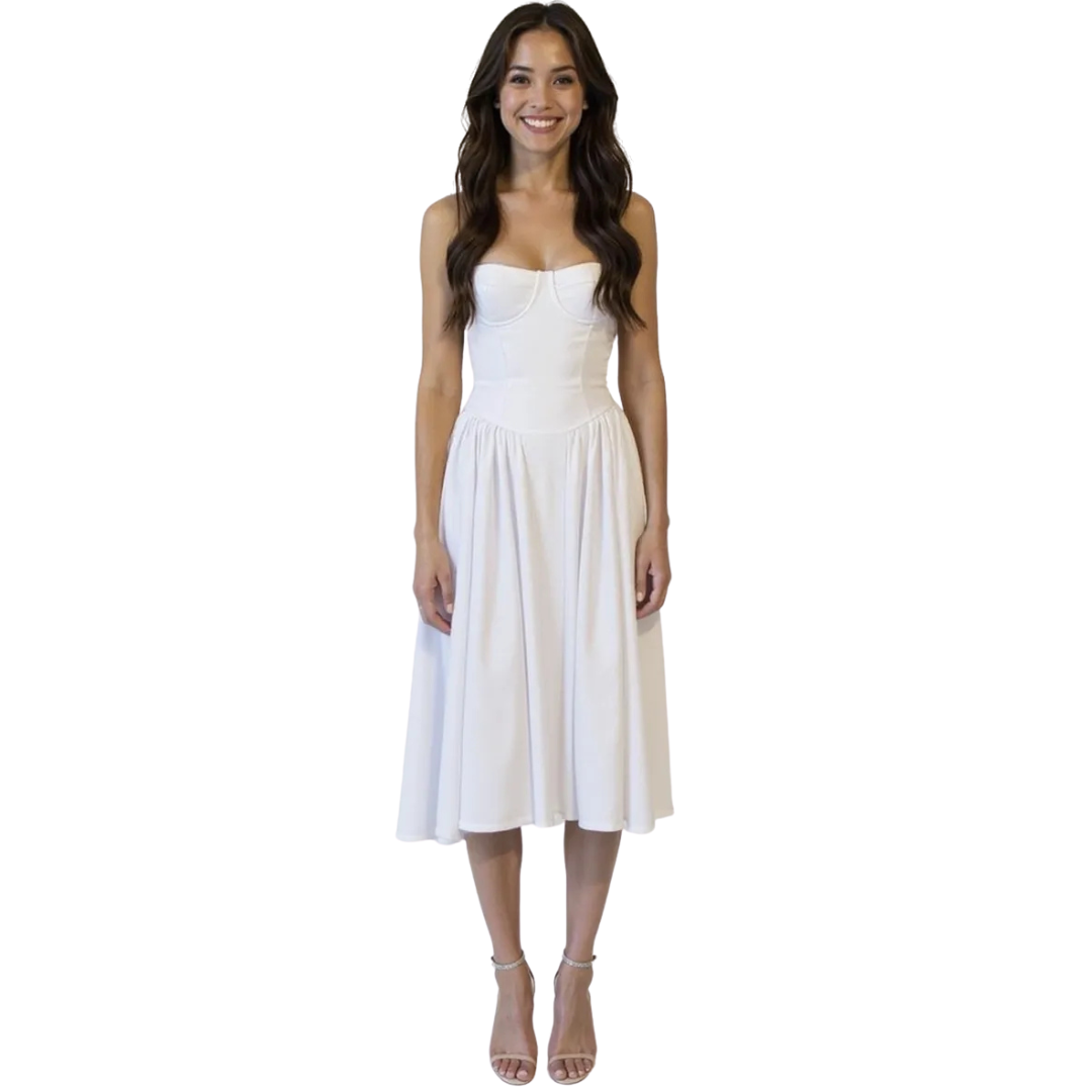 Elegantes Midi-Korsettkleid