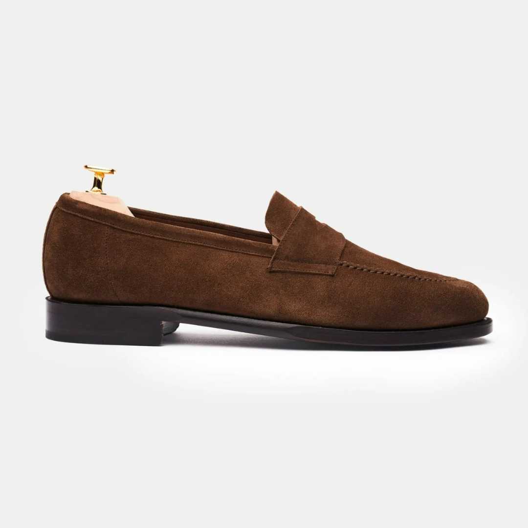 Elegante und bequeme Herren-Mokassins aus braunem Wildleder