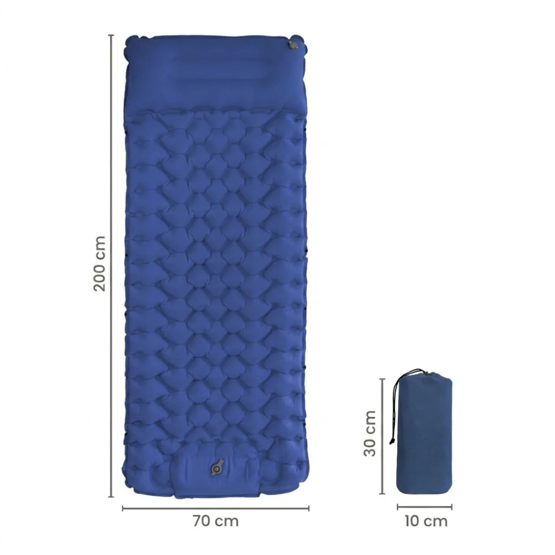 Leichte aufblasbare Campingmatratze mit integrierter Pumpe