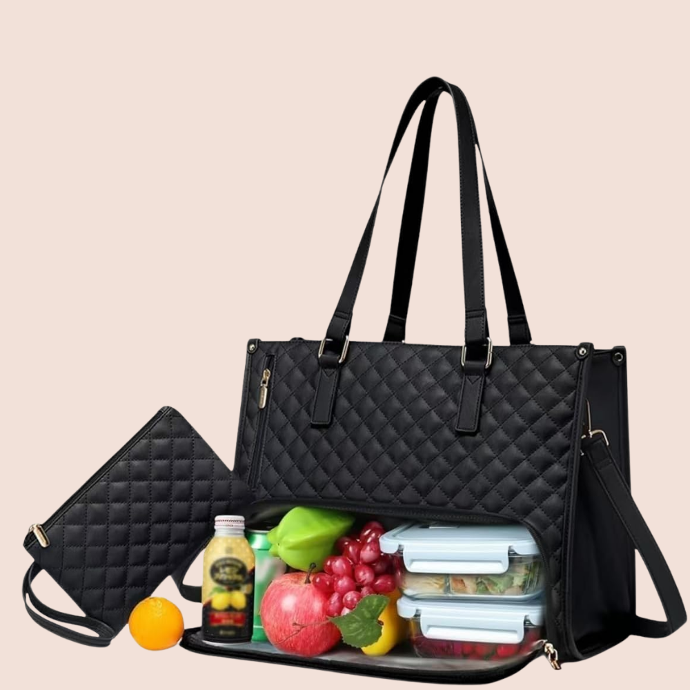 Elegante und praktische Tragetasche aus gestepptem Leder