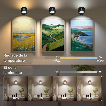 Wiederaufladbare Wandleuchte mit kabelloser Ladefunktion