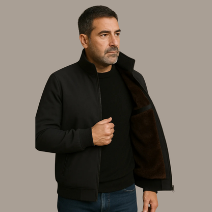 Veste d'hiver en laine avec intérieur en fourrure synthétique