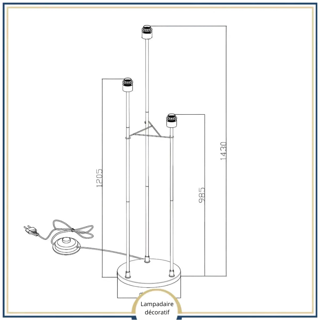 Lampadaire décoratif en verre texturé