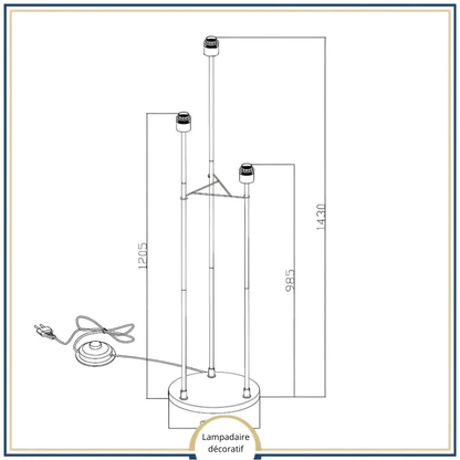 Lampadaire décoratif en verre texturé