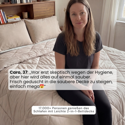Leichte und atmungsaktive 2-in-1-Bettdecke ohne Bettlaken