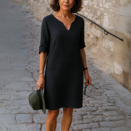Robe Décontractée Col V Femme
