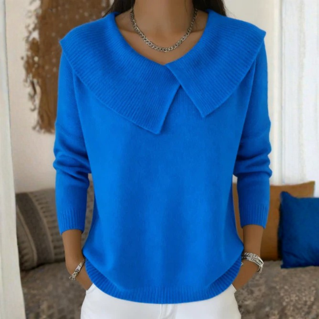 Pull en maille à col montant