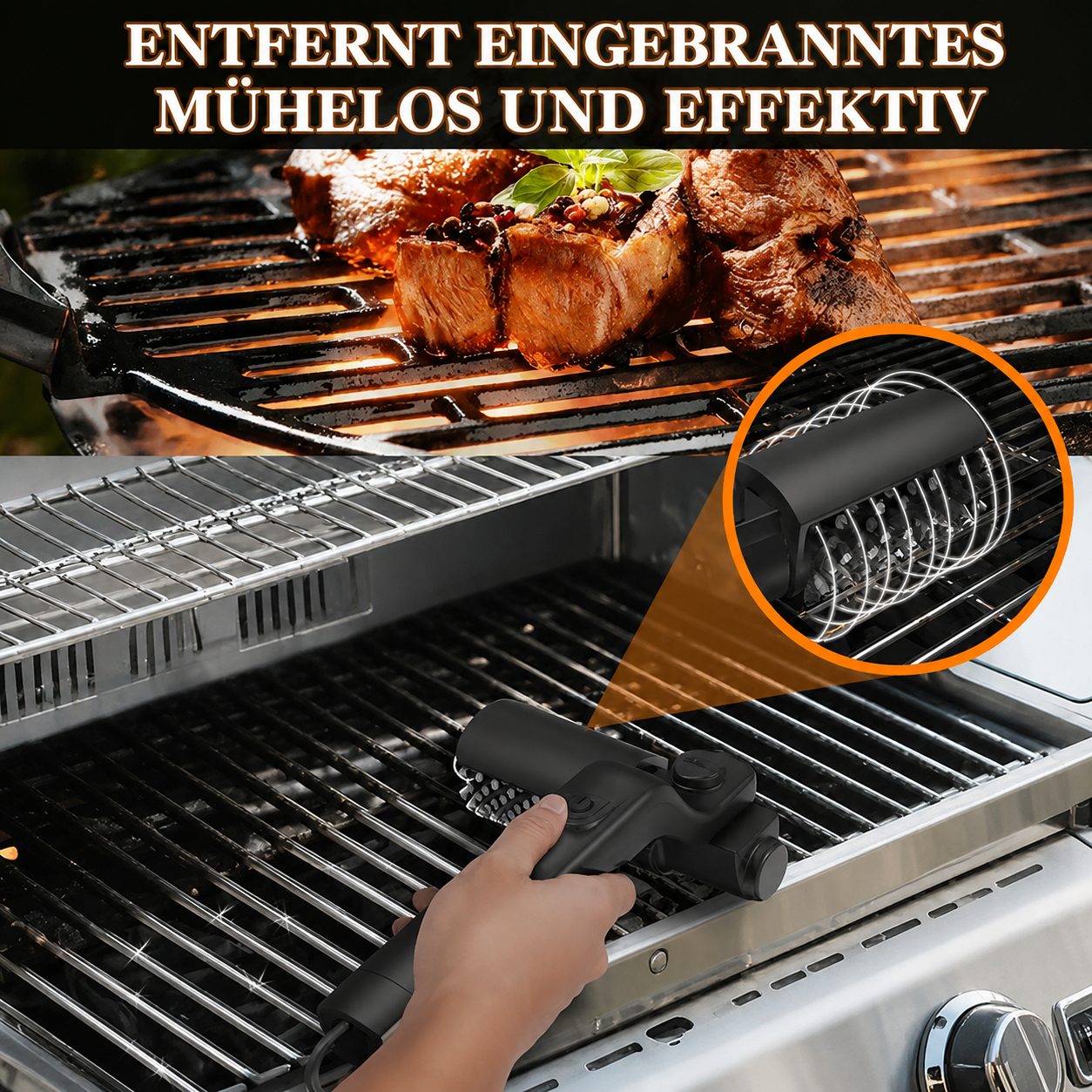 Brosse sans fil pour nettoyage barbecue