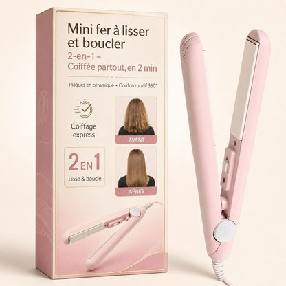 2-in-1-Mini-Glätteisen und Lockenstab