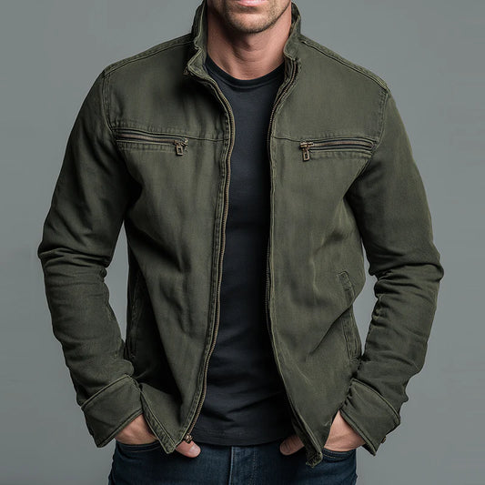 Vintage-Baumwolljacke mit Reißverschluss