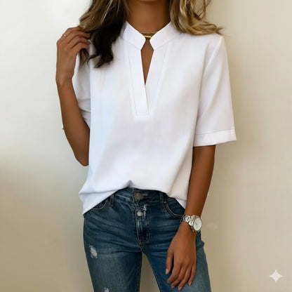 Blouse Élégante à Col Raffiné