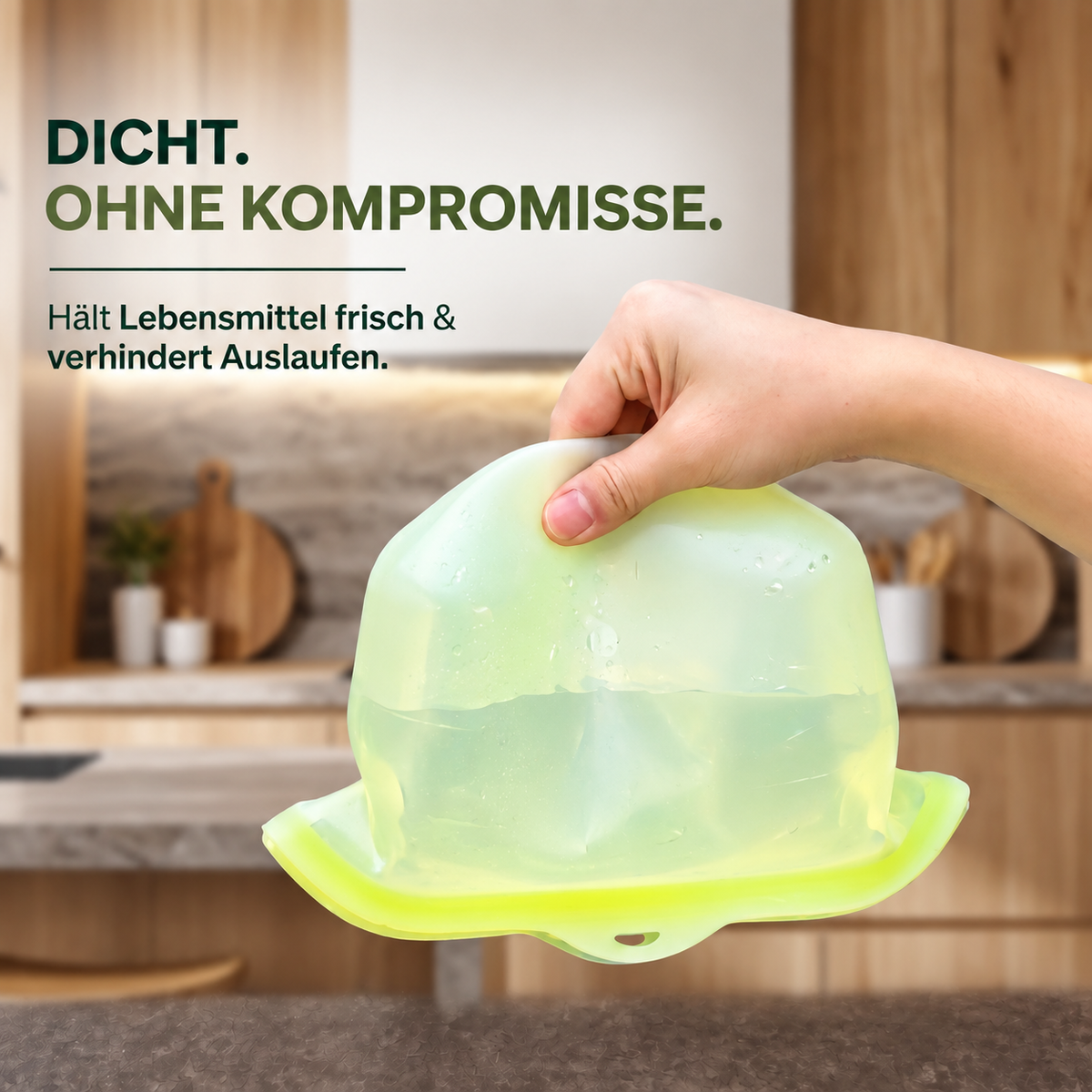 Wiederverwendbarer Silikonbehälter für Lebensmittel
