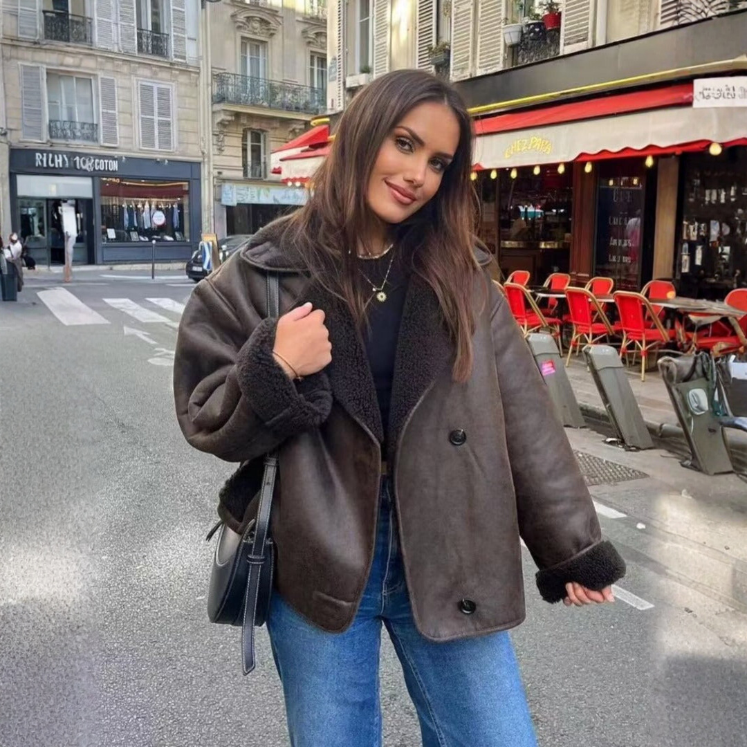 Winterjacke Damen Kunstleder