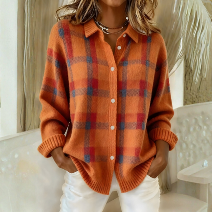 Cardigan Douillet À Carreaux