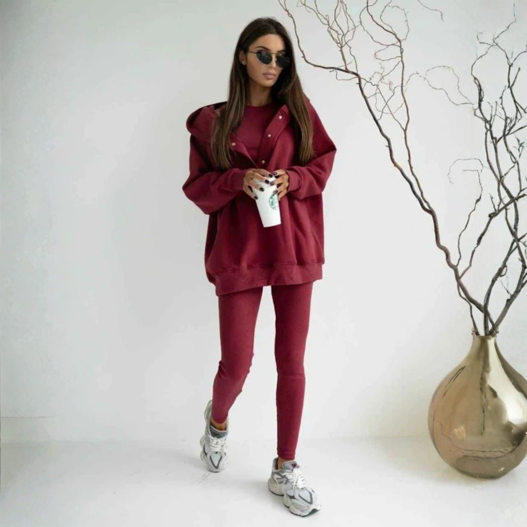 Ensemble Confortable | Sweat À Capuche, Gilet et Pantalon