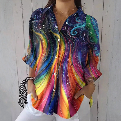 Mehrfarbige Bluse mit Farbverlauf