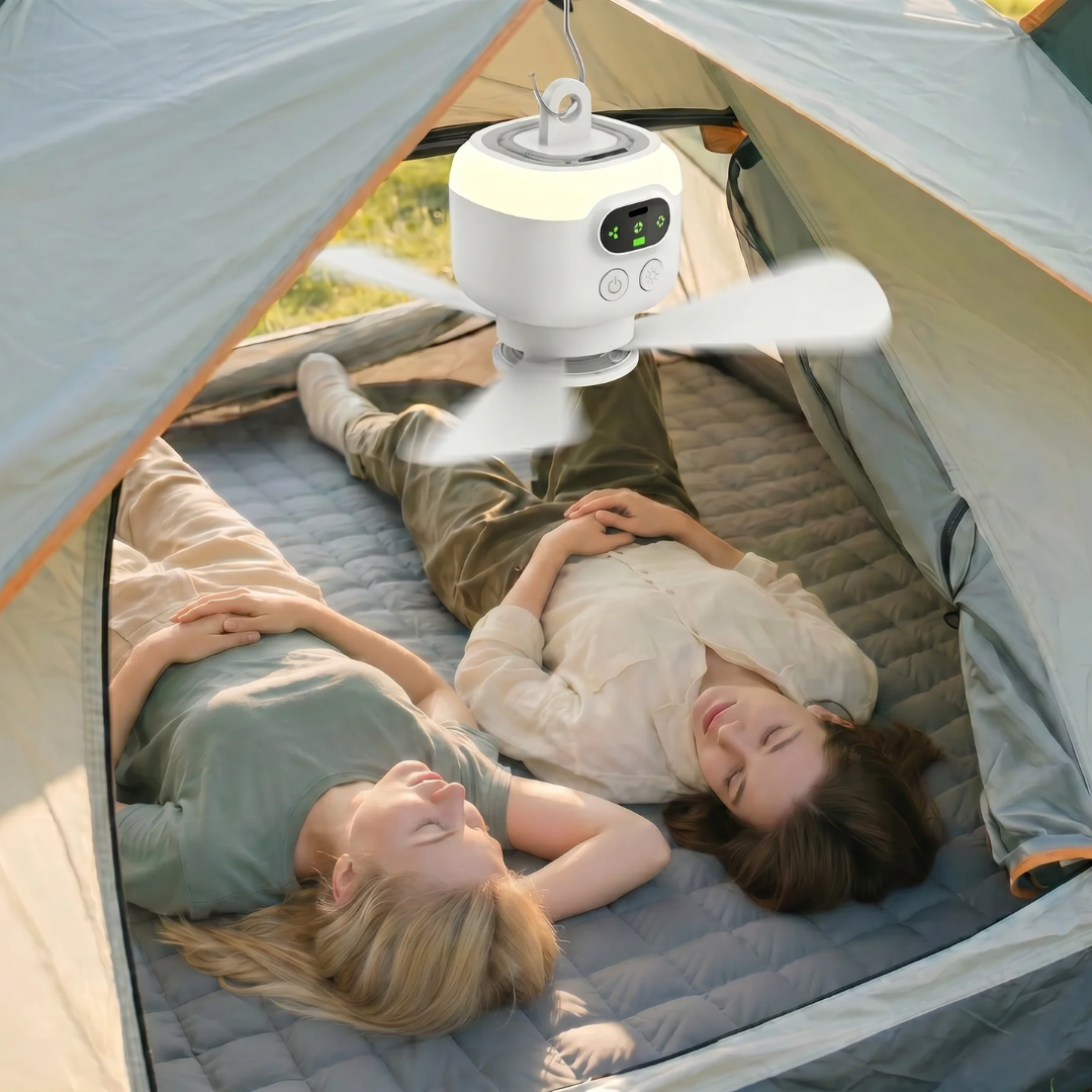 Tragbarer, wiederaufladbarer Ventilator mit LED und Fernbedienung