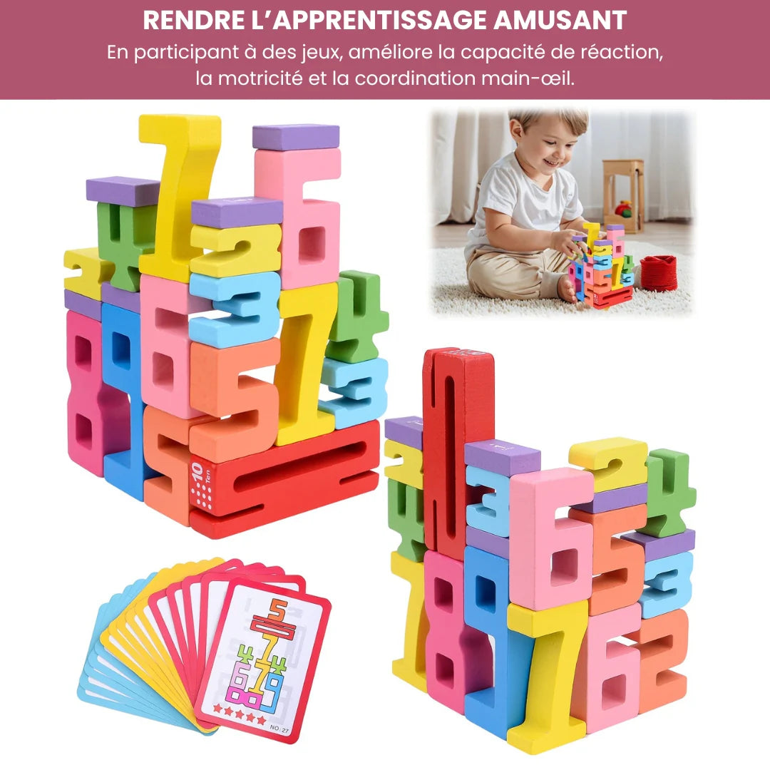 Blocs de Construction en Bois avec Chiffres