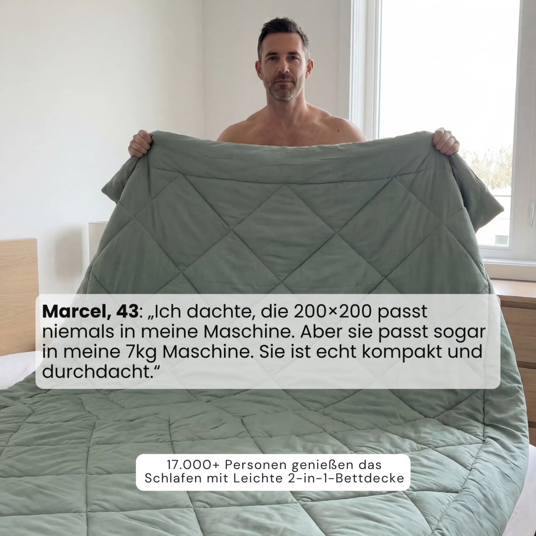 Leichte und atmungsaktive 2-in-1-Bettdecke ohne Bettlaken