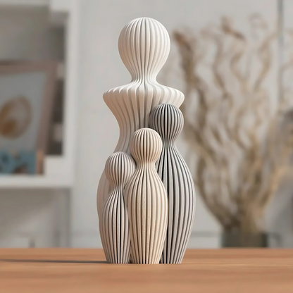Sculpture Famille Personnalisable Minimaliste en Bioplastique