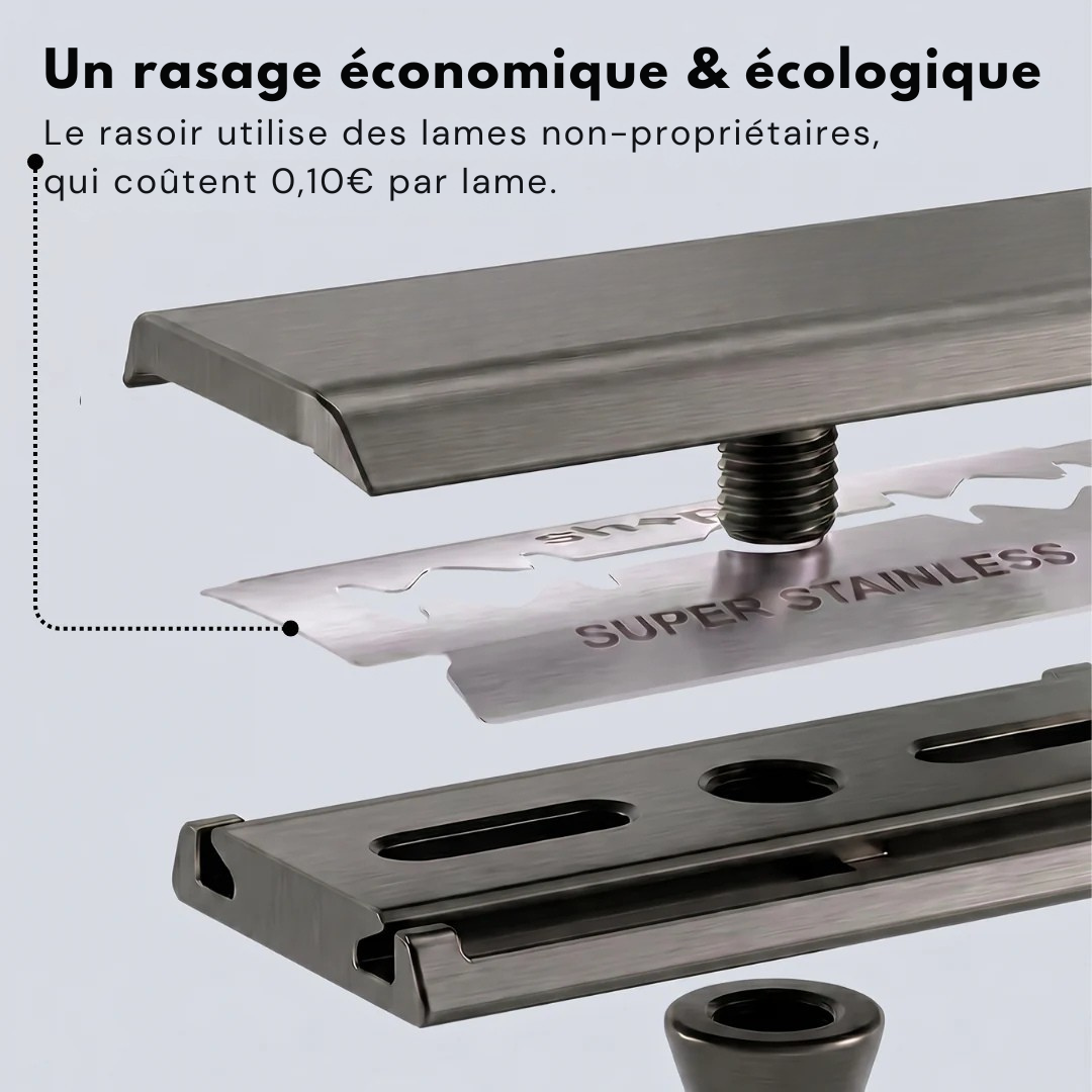 Sicherheitsrasierer aus Aluminium + 100er-Pack Klingen